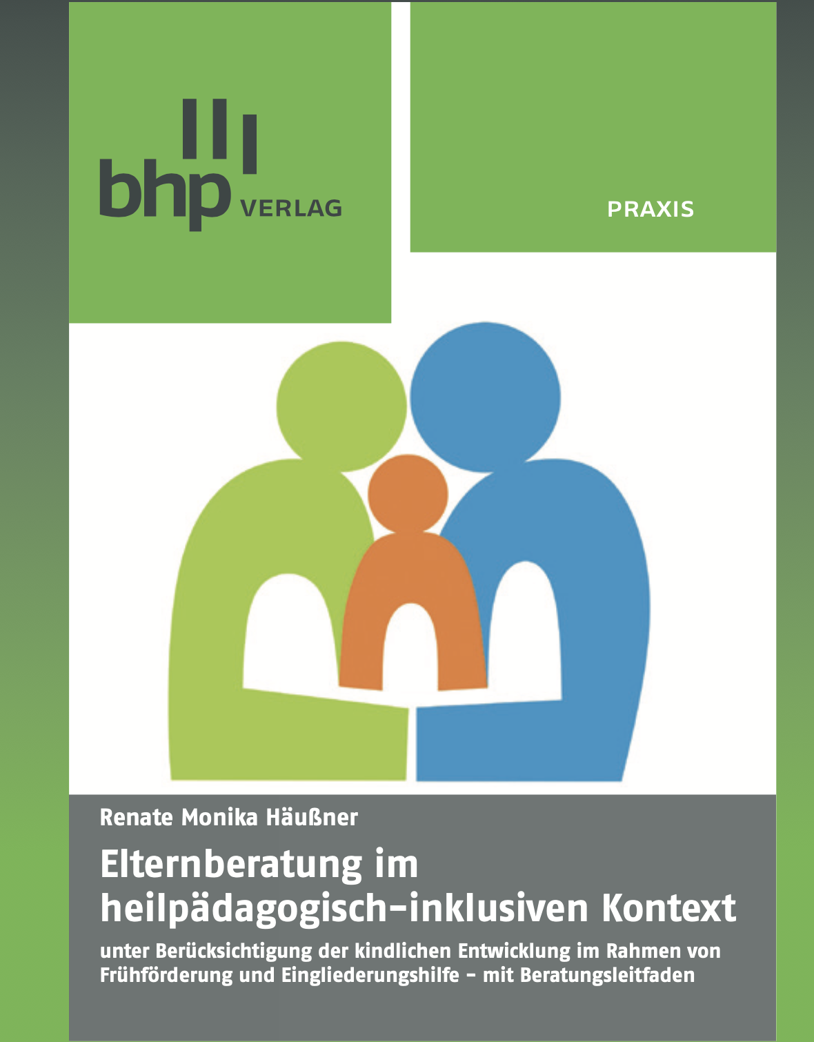 Buchcover mit bunten, stilisierten Figuren und dem Titel "Elternberatung im heilpädagogisch-inklusiven Kontext".
